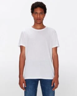 7 For All Mankind Featherweight Cotton Tee In White
