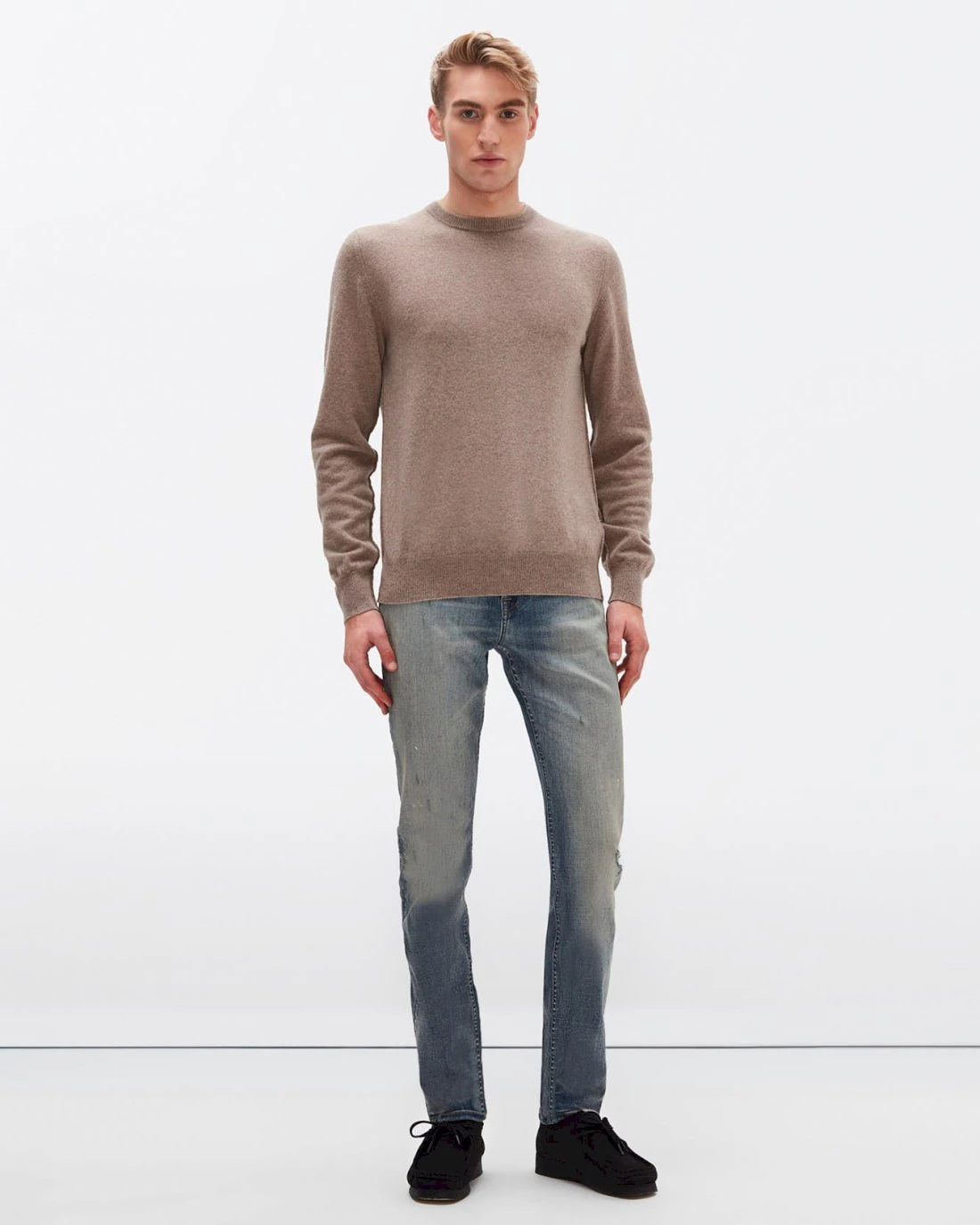 7 For All Mankind Cashmere Crew In Taupe 5 7 For All Mankind Cashmere Crew In Taupe - Image 3