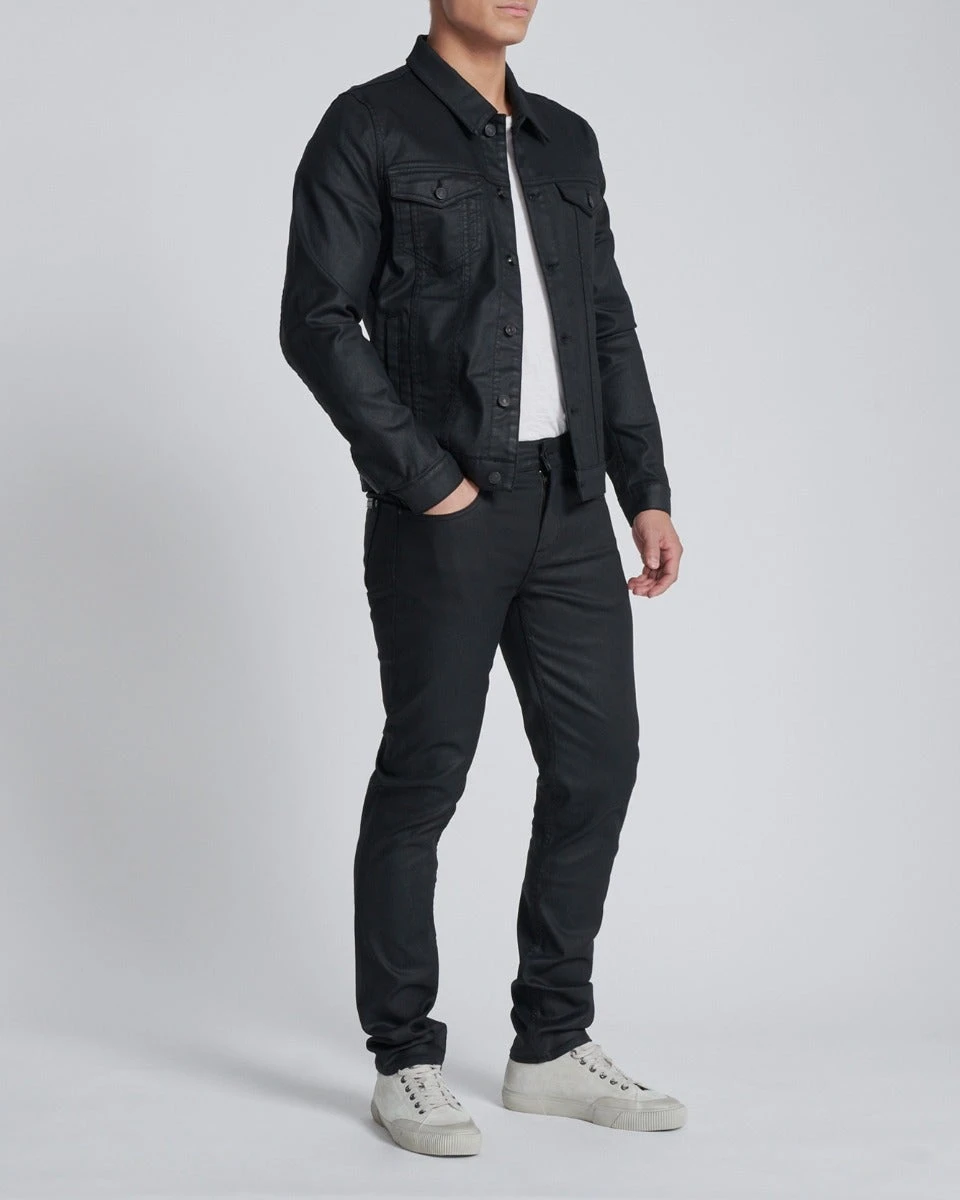 7 For All Mankind Coated Trucker Jacket In Black 3 7 For All Mankind Coated Trucker Jacket In Black