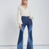 7 For All Mankind Mega Flare Jean In Indigo Swirl Delight
