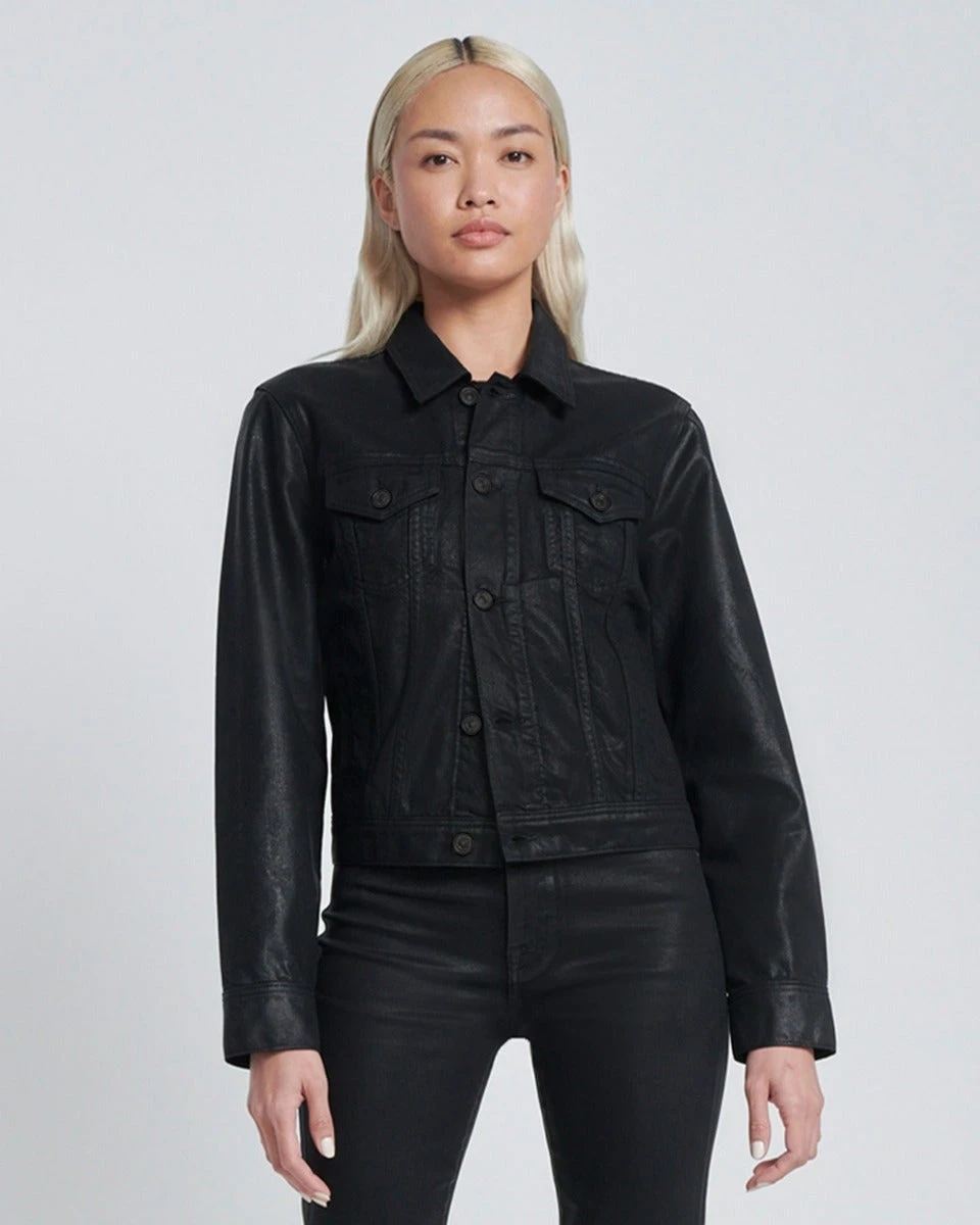 7 For All Mankind Classic Coated Trucker Jacket In Rabbit Hole 3 7 For All Mankind Classic Coated Trucker Jacket In Rabbit Hole