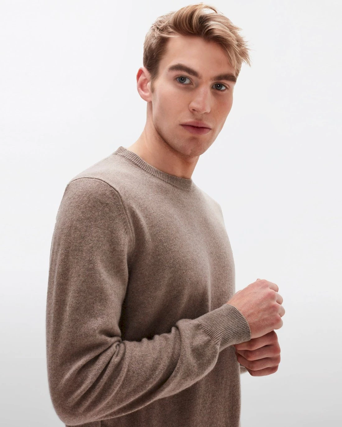 7 For All Mankind Cashmere Crew In Taupe 4 7 For All Mankind Cashmere Crew In Taupe - Image 2