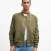 7 For All Mankind Tech Bomber Jacket In Military Green