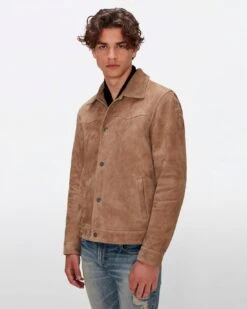 7 For All Mankind Suede Western Jacket In Bamboo -7 For All Mankind Shop 2a865feb09c97b15ed87c314a1dc9bdd