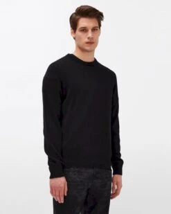 7 For All Mankind Cashmere Crew In Black