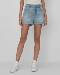 7 For All Mankind Broken Twill Mid Roll Short In Coco Prive Destroy