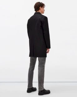 7 For All Mankind Wool Overcoat In Black -7 For All Mankind Shop 34cca75a925cc95f3a2016538dd7def8