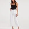 7 For All Mankind Cropped Alexa With Cut Off Hem In White Runway
