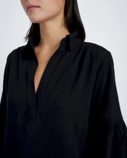 7 For All Mankind Balloon Sleeve Crepe Top In Jet Black -7 For All Mankind Shop 38240aca14b47f4d0cfdae0bae6dfe82