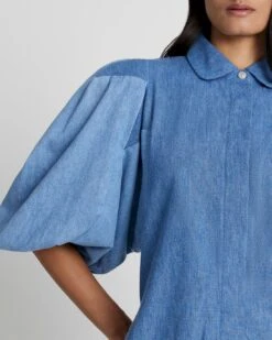 7 For All Mankind Puff Sleeve Denim Top In Star Patchwork -7 For All Mankind Shop 3dc30f6b567fd4786b2e042e68b5f30d