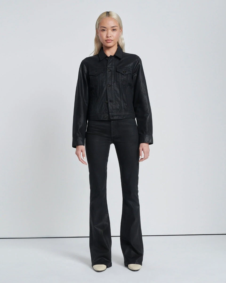 7 For All Mankind Classic Coated Trucker Jacket In Rabbit Hole 5 7 For All Mankind Classic Coated Trucker Jacket In Rabbit Hole - Image 3