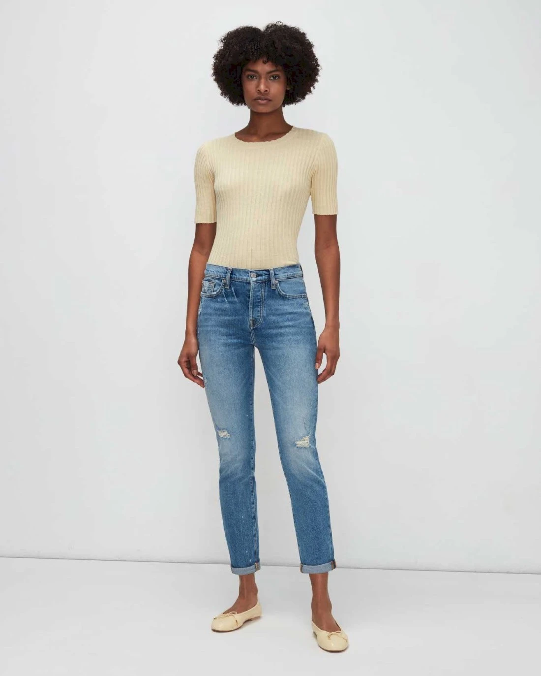 7 For All Mankind Beauty Denim Josefina In Fig Leaf 6 7 For All Mankind Beauty Denim Josefina In Fig Leaf - Image 4