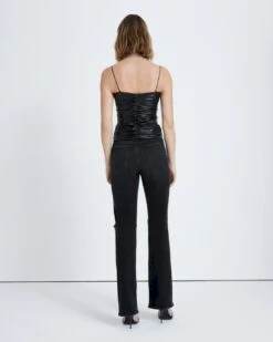 7 For All Mankind Faux Leather Ruched Cami In Black -7 For All Mankind Shop 499fd0e572d8589729d05bed8d8444ec