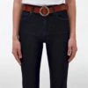 7 For All Mankind Ring Buckle Leather Belt In Cognac