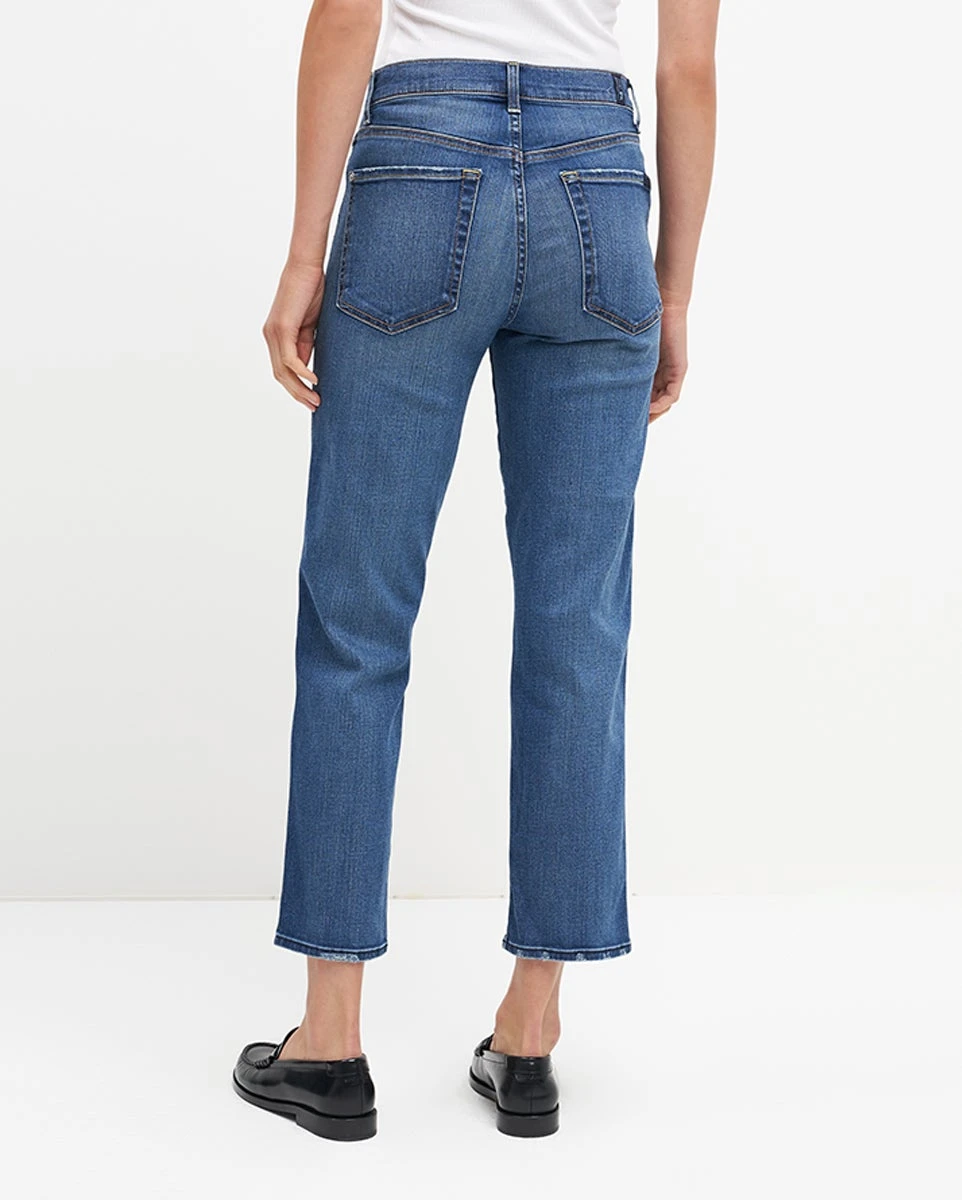 7 For All Mankind High Waist Cropped Straight In Distressed Authentic Light 5 7 For All Mankind High Waist Cropped Straight In Distressed Authentic Light - Image 3