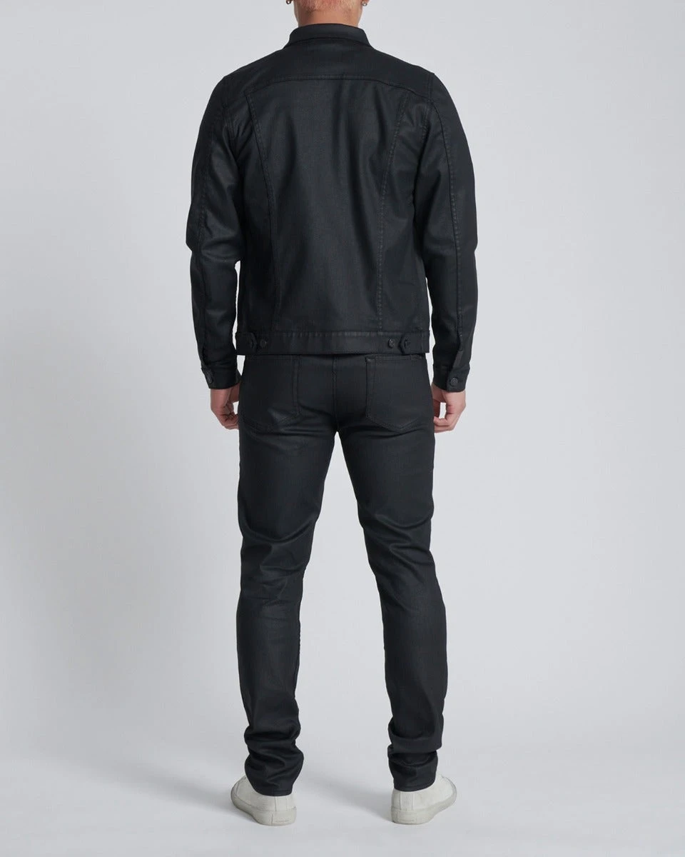 7 For All Mankind Coated Trucker Jacket In Black 4 7 For All Mankind Coated Trucker Jacket In Black - Image 2