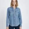 7 For All Mankind Classic Denim Shirt In Maribel