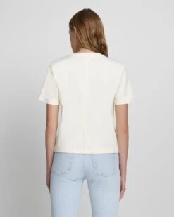 7 For All Mankind Everyday Crew Neck Tee In Antique White -7 For All Mankind Shop 605f065a97105caa20baacb498476354