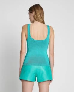 7 For All Mankind High Shine Quarter Zip Ribbed Tank In Atlantis -7 For All Mankind Shop 6074af68915ab1ba5cf6f9b03da5692b