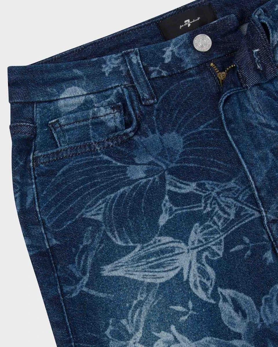 7 For All Mankind Ultra High Rise Skinny Bootcut In Fairytale Floral Indigo 6 7 For All Mankind Ultra High Rise Skinny Bootcut In Fairytale Floral Indigo - Image 4