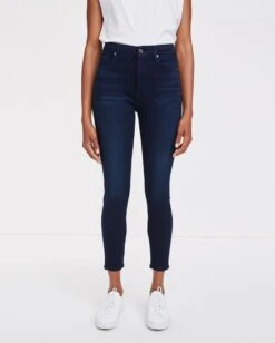 7 For All Mankind Slim Illusion High Waist Ankle Skinny In Twilight Blue -7 For All Mankind Shop 6ea6e07f73d2d721aed15e4dd35a5730