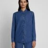7 For All Mankind Denim Lustre Classic Shirt In Dark Indigo