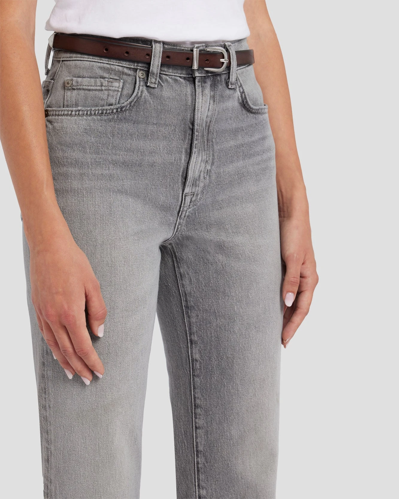 7 For All Mankind Skinny Leather Western Belt In Dark Brown 3 7 For All Mankind Skinny Leather Western Belt In Dark Brown