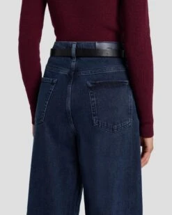 7 For All Mankind Skinny Leather Belt In Black -7 For All Mankind Shop 7A654641 BLK 3