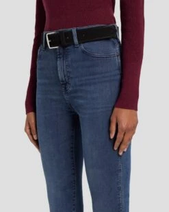 7 For All Mankind Classic Suede Belt In Black -7 For All Mankind Shop 7A655638 BLK 2