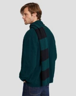 7 For All Mankind Wool Striped Scarf In Hunter Green 13 7 For All Mankind Wool Striped Scarf In Hunter Green -7 For All Mankind Shop 7AS7M55S HUG 4