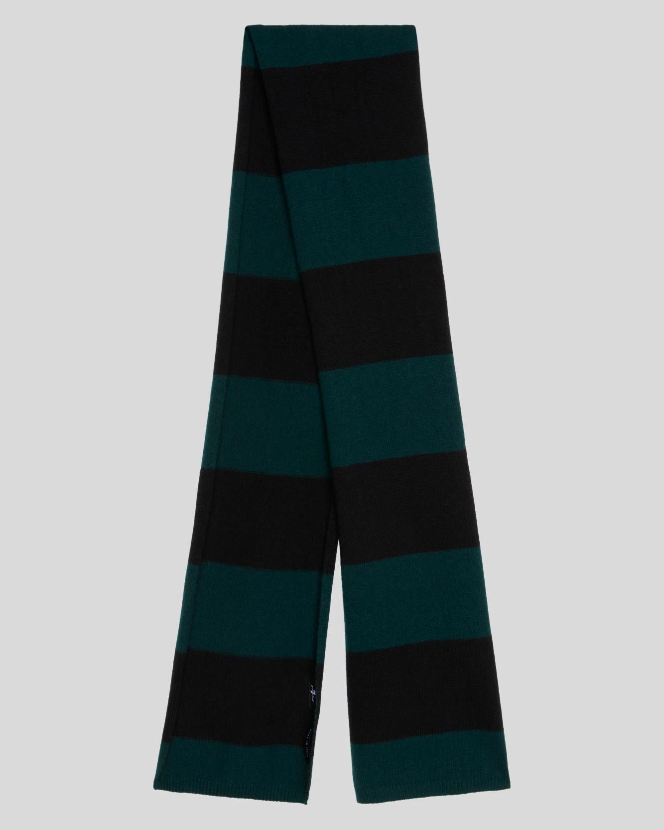 7 For All Mankind Wool Striped Scarf In Hunter Green 3 7 For All Mankind Wool Striped Scarf In Hunter Green