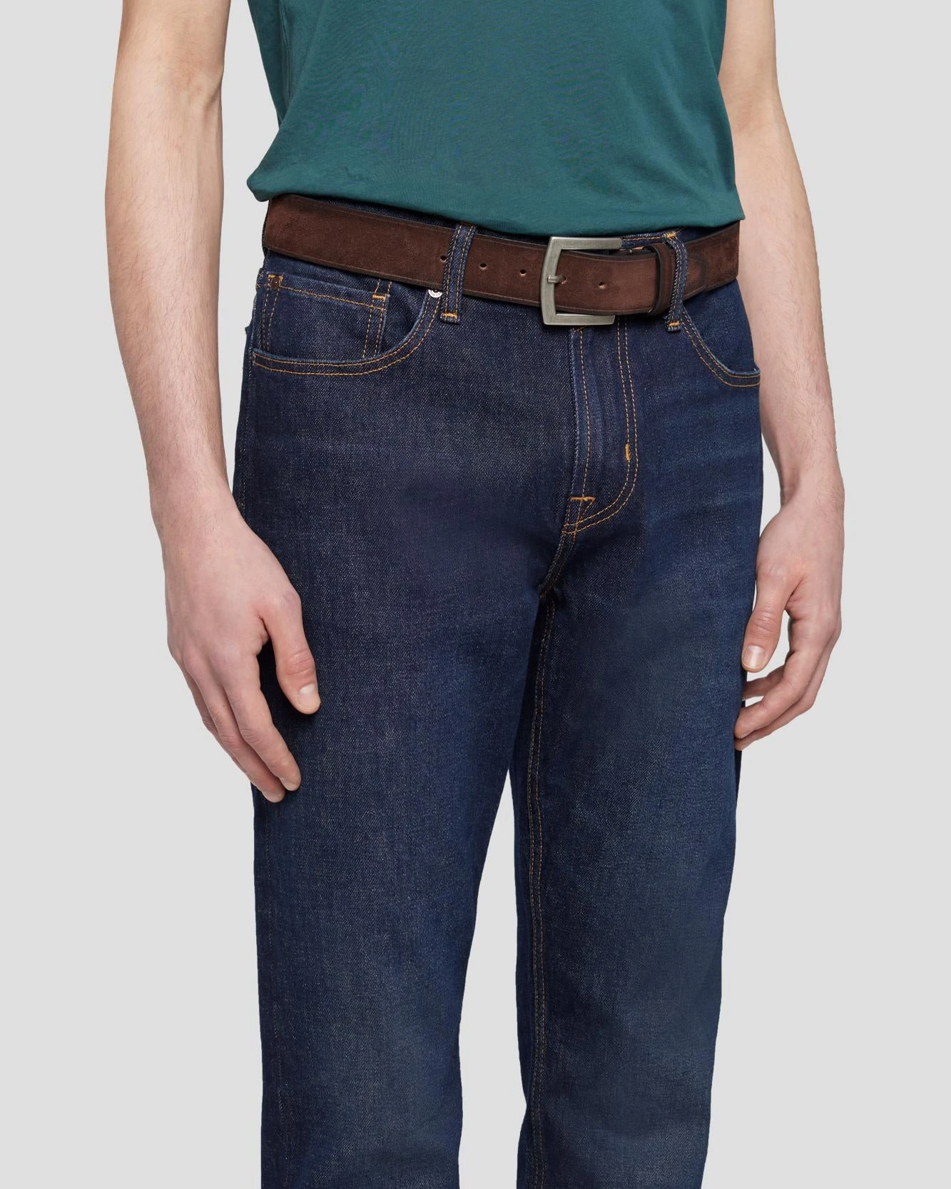 7 For All Mankind Classic Suede Belt In Dark Brown 3 7 For All Mankind Classic Suede Belt In Dark Brown