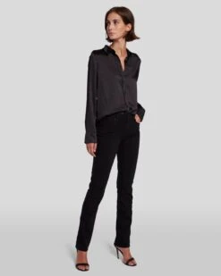 7 For All Mankind B(air) Kimmie Straight In Rinsed Black -7 For All Mankind Shop 7E027C43 RNS 6