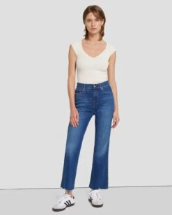7 For All Mankind Slim Illusion High Waist Slim Kick In Highline
