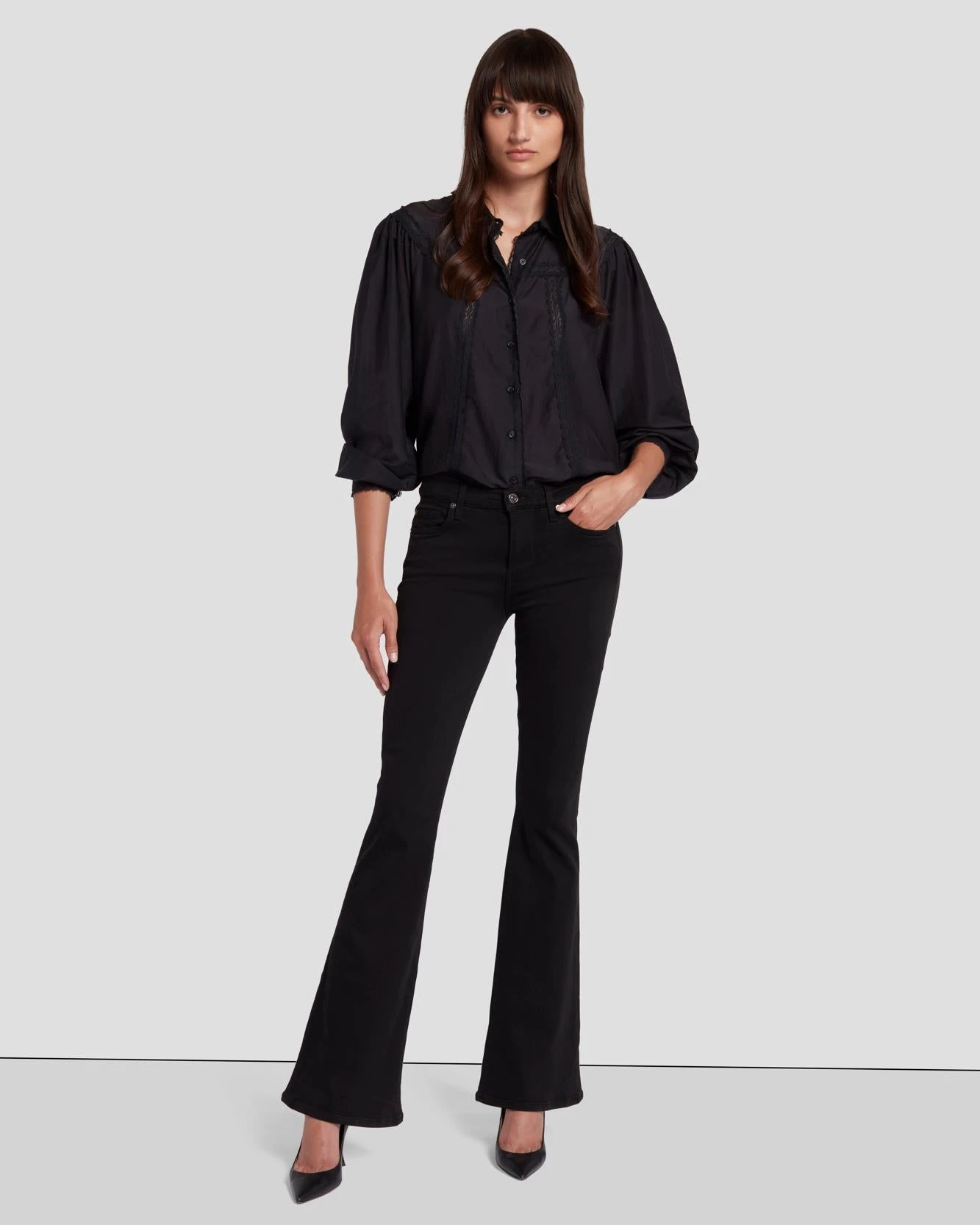 7 For All Mankind Slim Illusion High Waist Ali In Black 3 7 For All Mankind Slim Illusion High Waist Ali In Black