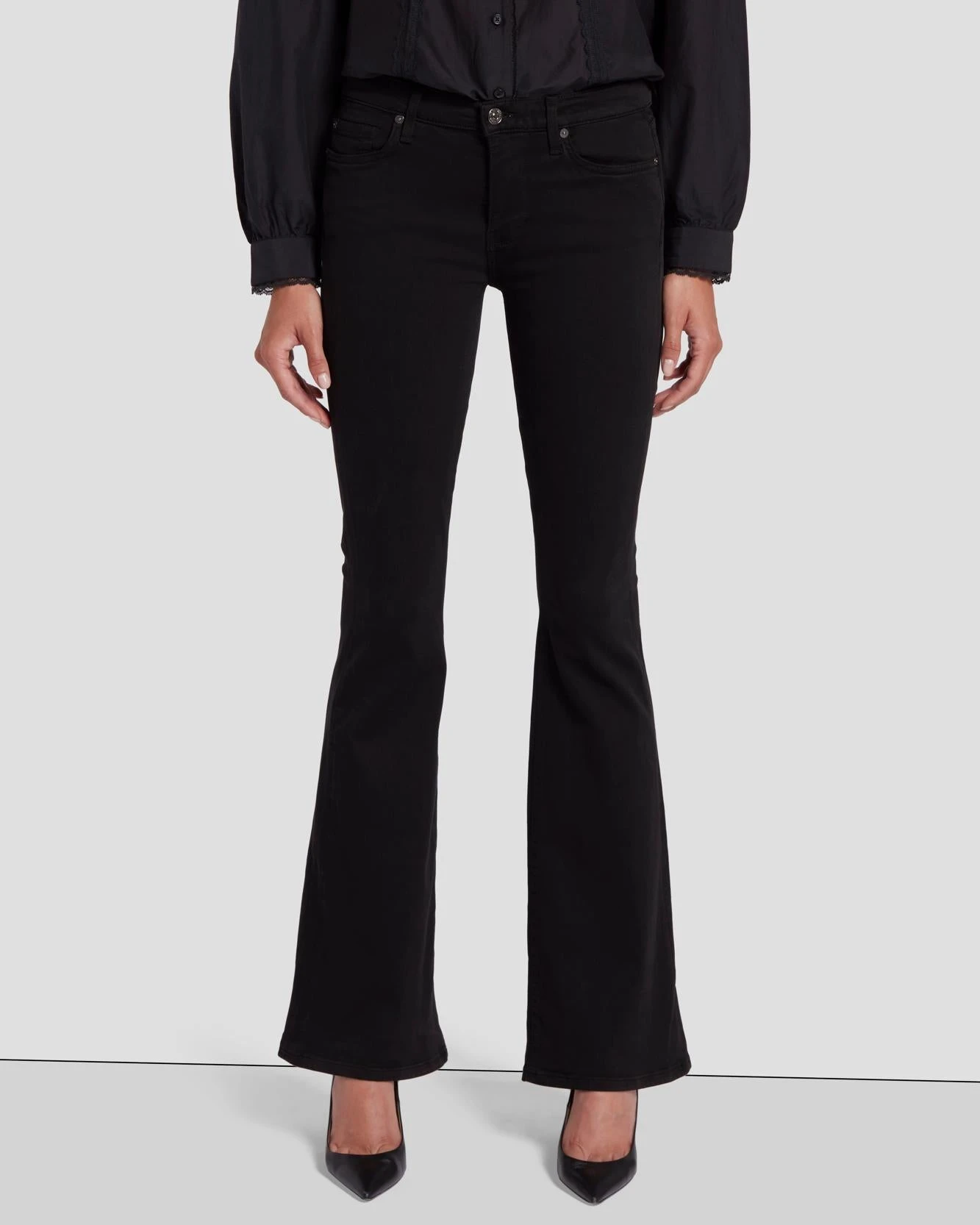 7 For All Mankind Slim Illusion High Waist Ali In Black 4 7 For All Mankind Slim Illusion High Waist Ali In Black - Image 2