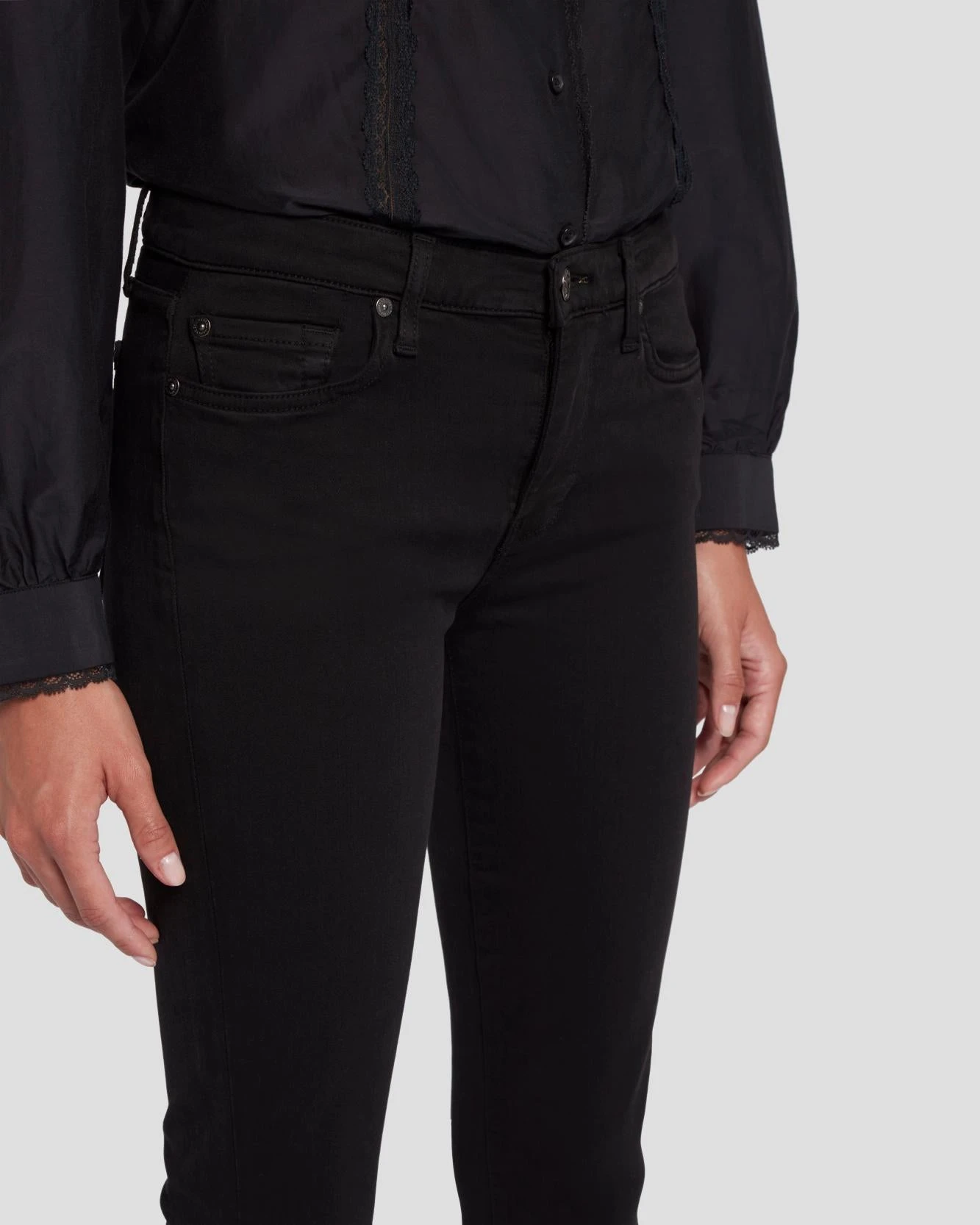 7 For All Mankind Slim Illusion High Waist Ali In Black 5 7 For All Mankind Slim Illusion High Waist Ali In Black - Image 3