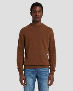 7 For All Mankind Cashmere Crew Sweater In Dapper Tan