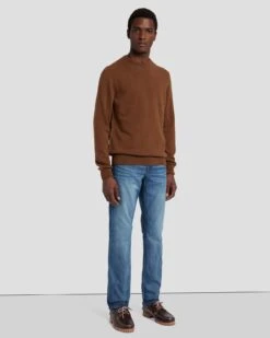7 For All Mankind Cashmere Crew Sweater In Dapper Tan -7 For All Mankind Shop 7M001209 DPT 3