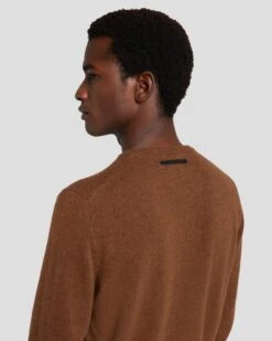 7 For All Mankind Cashmere Crew Sweater In Dapper Tan -7 For All Mankind Shop 7M001209 DPT 6