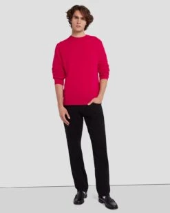 7 For All Mankind Cashmere Crew Sweater In Raspberry -7 For All Mankind Shop 7M001209 RBR 6