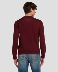 7 For All Mankind Merino Wool Sweater In Mulberry 10 7 For All Mankind Merino Wool Sweater In Mulberry -7 For All Mankind Shop 7M001M16 MYB 4