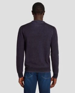 7 For All Mankind Merino Wool Sweater In Navy -7 For All Mankind Shop 7M001M16 NVB 4