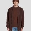7 For All Mankind Shawl Cardigan In Chestnut