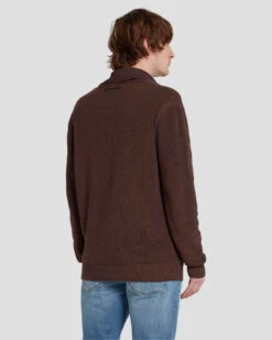 7 For All Mankind Shawl Cardigan In Chestnut -7 For All Mankind Shop 7M003Y34 CTT 4