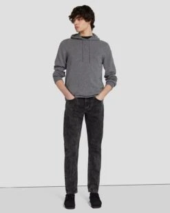 7 For All Mankind Cashmere Hoodie In Heather Grey -7 For All Mankind Shop 7M209209 HEA 6