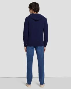 7 For All Mankind Cashmere Hoodie In Navy -7 For All Mankind Shop 7M209209 NVY 4