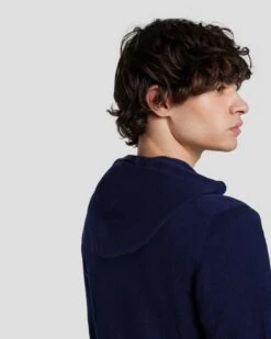 7 For All Mankind Cashmere Hoodie In Navy -7 For All Mankind Shop 7M209209 NVY 5