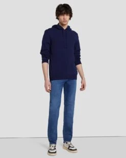 7 For All Mankind Cashmere Hoodie In Navy -7 For All Mankind Shop 7M209209 NVY 6