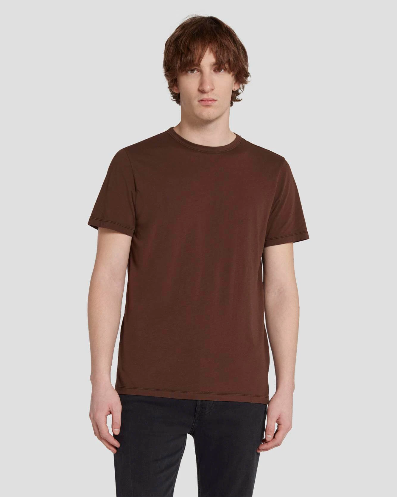 7 For All Mankind Featherweight Tee In Chestnut 3 7 For All Mankind Featherweight Tee In Chestnut